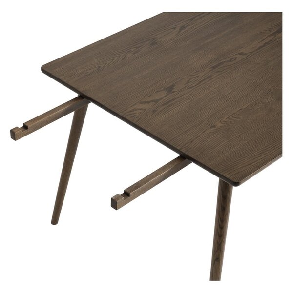 Hnedý rozkladací jedálenský stôl s doskou v dubovom dekore 150x90 cm Barrali – Unique Furniture