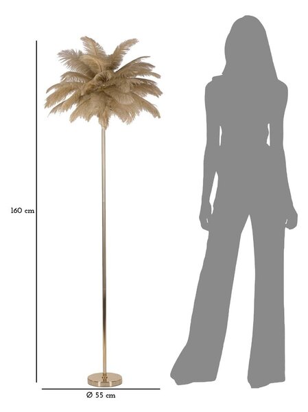 Stojacia lampa v zlatej farbe (výška 160 cm) Palm – Mauro Ferretti