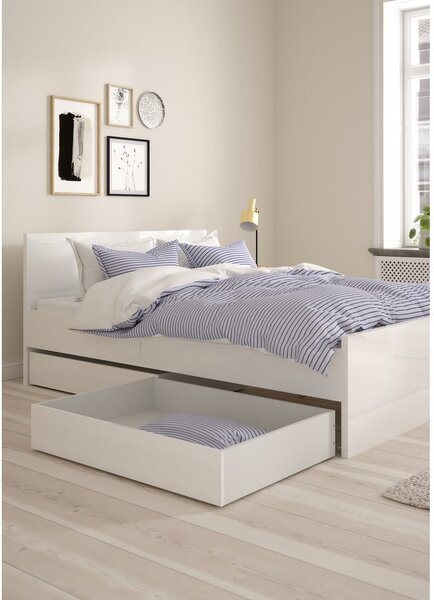 Biele zásuvky pod posteľ v súprave 2 ks 90x190/140x190 cm Naia – Tvilum