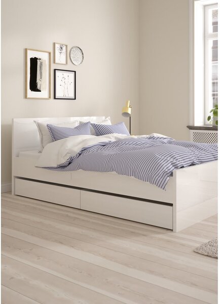 Biele zásuvky pod posteľ v súprave 2 ks 90x190/140x190 cm Naia – Tvilum