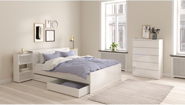 Biele zásuvky pod posteľ v súprave 2 ks 90x190/140x190 cm Naia – Tvilum