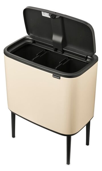 Béžový dotykový oceľový odpadkový kôš na triedený odpad 33 l Bo Touch Bin – Brabantia