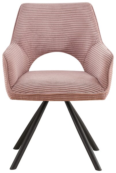STOLIČKA S PODRÚČKAMI, železo, kord, pink Hom`in - Stoličky