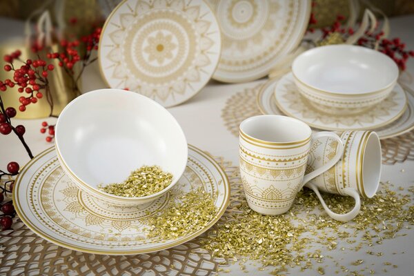 KOMBINOVANÝ SERVIS, 8-dielne, kamenina Creatable - Online Only bytové doplnky, Online Only