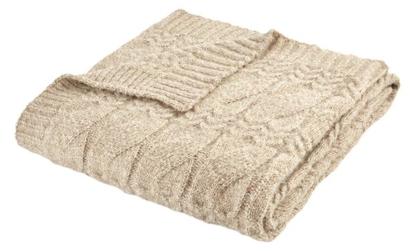 Béžová pletená deka 150x200 cm Cable Knit – Bianca