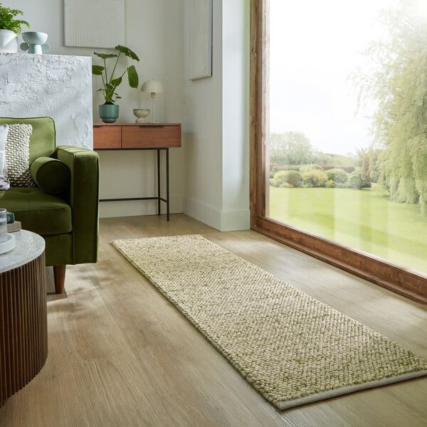 Kaki ručne tkaný behúň s prímesou vlny 60x230 cm Minerals – Flair Rugs