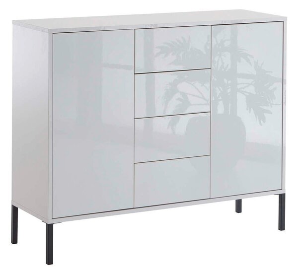 KOMODA, biela, biela s vysokým leskom, 105,5/86/33 cm MID.YOU - Komody, Online Only