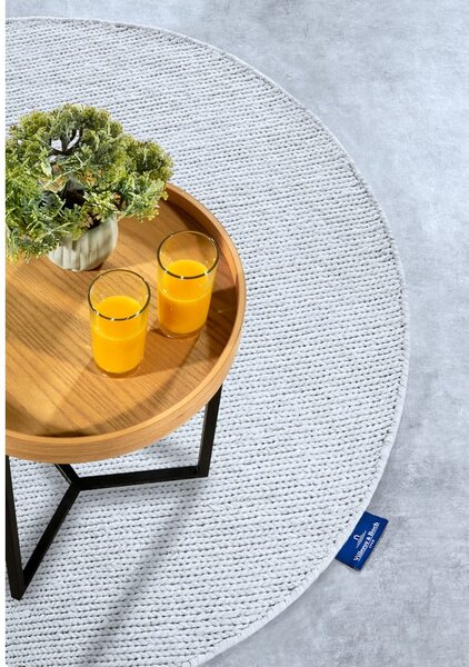 Biely ručne tkaný vlnený okrúhly koberec ø 160 cm Francois – Villeroy&Boch