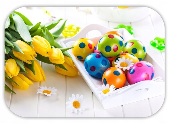 Prestieranie HAPPY EASTER Colorful eggs 4 ks Prestieranie HAPPY EASTER Colorful eggs 4 ks