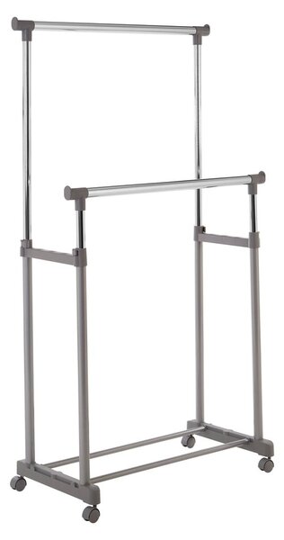 Kovový teleskopický/pojazdný stojan na oblečenie v striebornej farbe – Premier Housewares