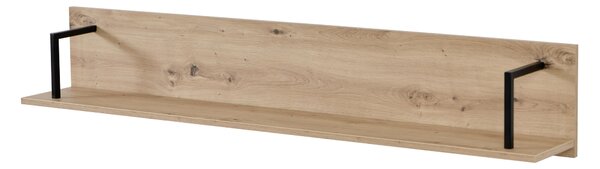 NÁSTENNÝ REGÁL, čierna, farba duba Xora - Regály