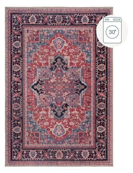 Vínovočervený umývateľný koberec s prímesou recyklovaných vlákien 80x150 cm Windsor – Flair Rugs