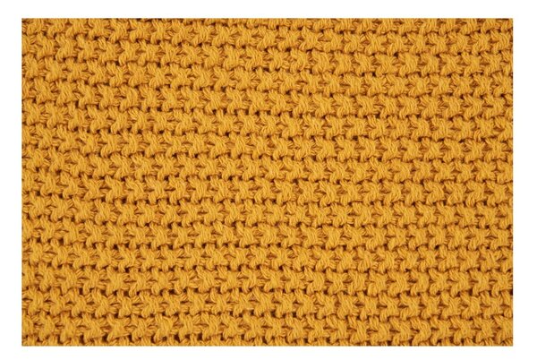 Žltá pletená deka z recyklovanej bavlny 130x170 cm Santos – House Nordic