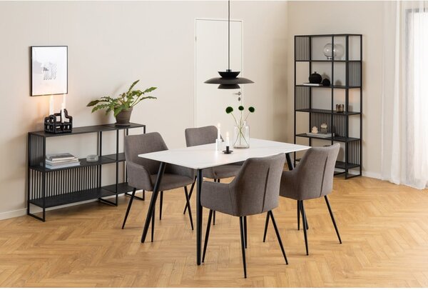 Čierna knižnica v dekore kameňa 120x83 cm Strington – Actona