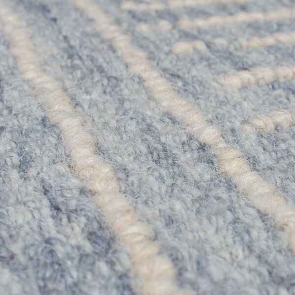 Svetlomodrý ručne tkaný vlnený koberec 80x150 cm Memphis Wool – Flair Rugs