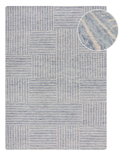 Svetlomodrý ručne tkaný vlnený koberec 80x150 cm Memphis Wool – Flair Rugs