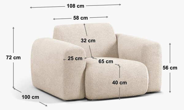 Béžové kreslo z textílie bouclé Molino – Micadoni Home