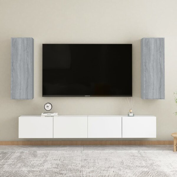 TV skrinky 2 ks sivý dub sonoma 30,5x30x90 cm spracované drevo