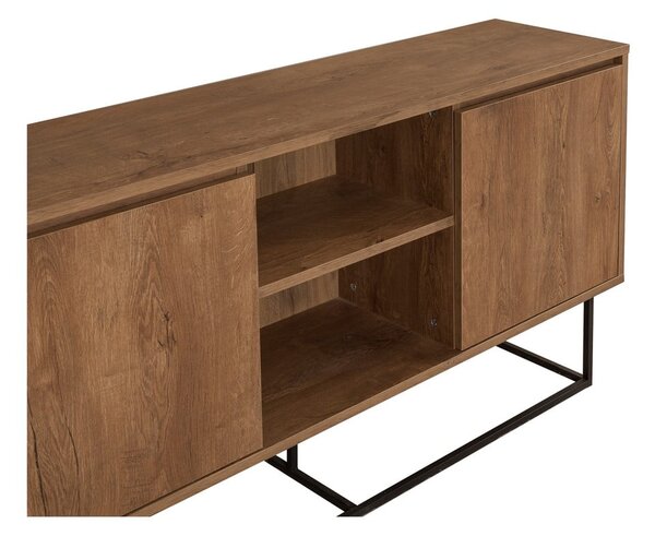 Nízka komoda v dekore orecha v prírodnej farbe 140x72 cm Rodez – Kalune Design