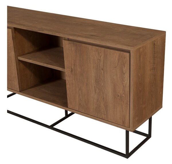 Nízka komoda v dekore orecha v prírodnej farbe 140x72 cm Rodez – Kalune Design