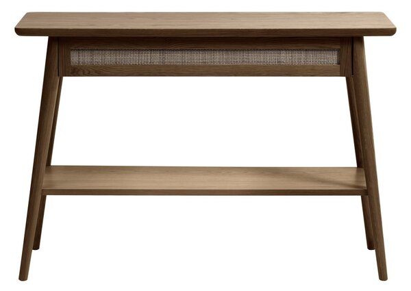 Hnedý konzolový stolík s doskou v dubovom dekore 40x110 cm Barrali – Unique Furniture