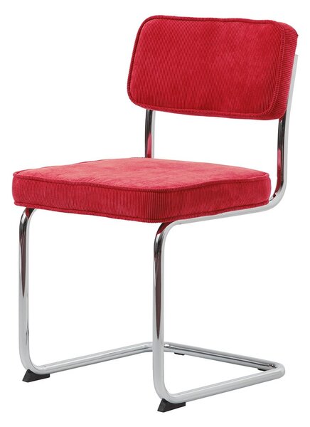 Červená menčestrová jedálenská stolička Rupert – Unique Furniture