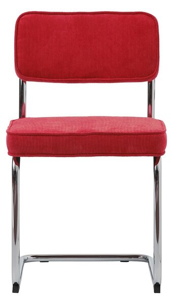 Červená menčestrová jedálenská stolička Rupert – Unique Furniture
