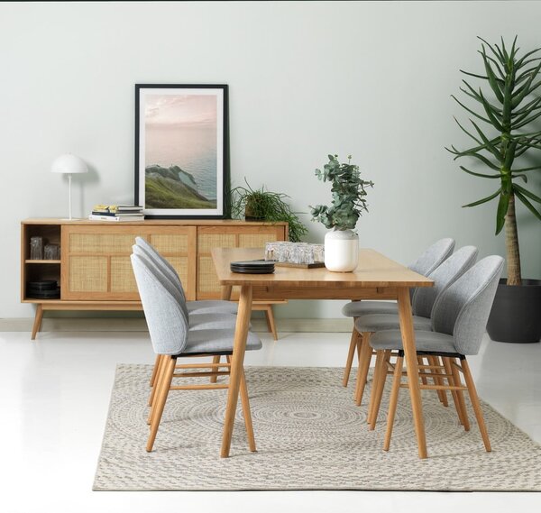 Rozkladací jedálenský stôl s doskou v dubovom dekore v prírodnej farbe 190x90 cm Barrali – Unique Furniture