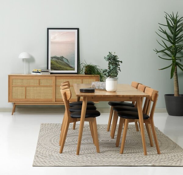 Rozkladací jedálenský stôl s doskou v dubovom dekore v prírodnej farbe 190x90 cm Barrali – Unique Furniture