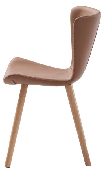 Hnedé kovové jedálenské stoličky v súprave 2 ks Teslin – Unique Furniture