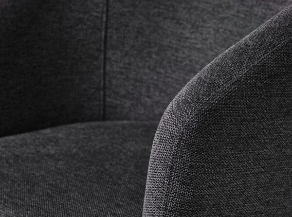 Tmavosivé čalúnené jedálenské kreslo s podrúčkami Easton – Unique Furniture