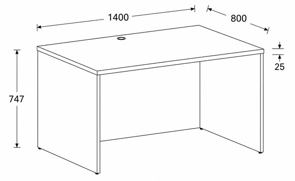 Kancelársky písací stôl FRAME, 140x80 cm, biela