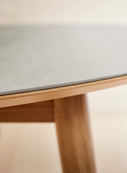 Okrúhly rozkladací jedálenský stôl s keramickou doskou ø 135 cm Meza – Hammel Furniture