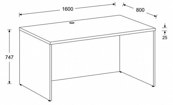 Kancelársky písací stôl FRAME, 160x80 cm, dub prírodný