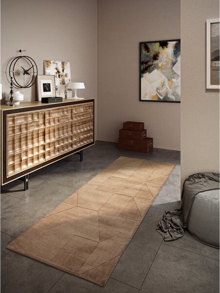 Béžový ručne tkaný vlnený behúň 80x250 cm Ursule – Villeroy&Boch