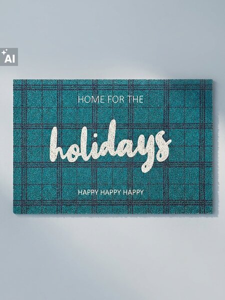 Sinsay - Vianočná rohožka s nápisom Holidays - zelená