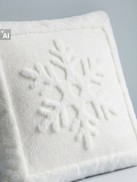 Sinsay - Vianočná dekoratívna obliečka na vankúš s motívom snehovej vločky - biela