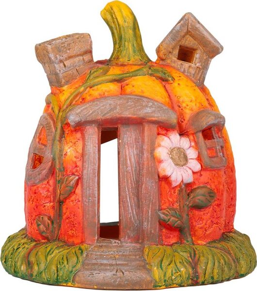 Dekorácia MagicHome Nature, Tekvica domček, terakota, 16,2x15x15,5 cm