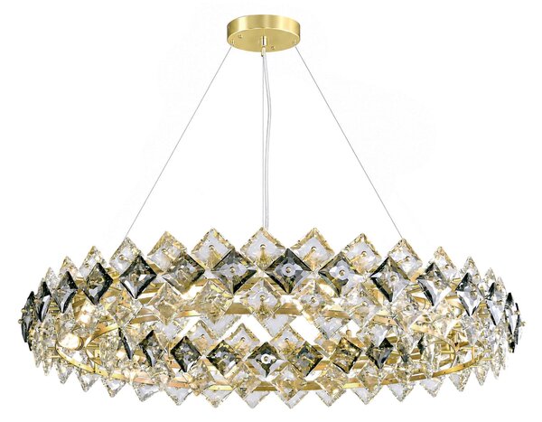 Toolight Rea, Krištáľová závesná lampa SWE094-CP 60cm Gold, OSW-30218