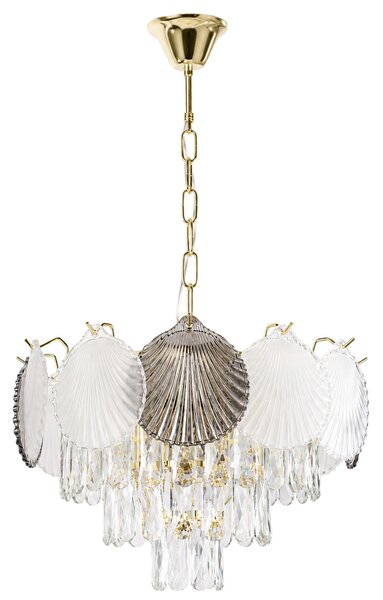 Toolight Rea, Krištáľová závesná lampa SWE083-CP 40cm GOLD, OSW-30212