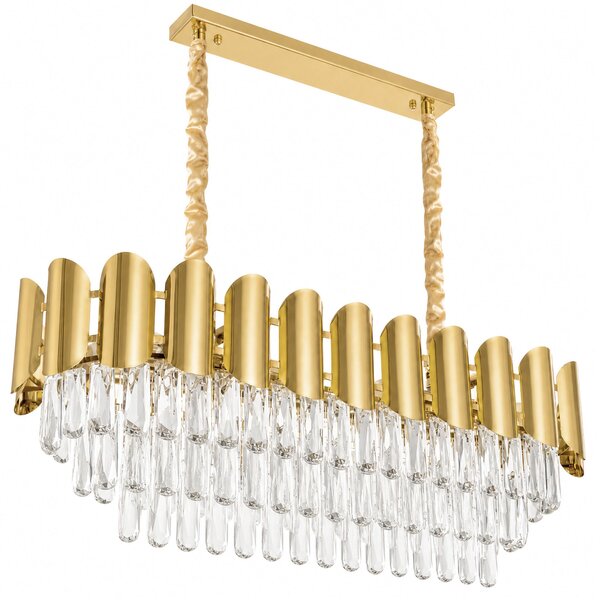 Toolight Rea, Krištáľová závesná lampa SWE101-CP GOLD, OSW-30224