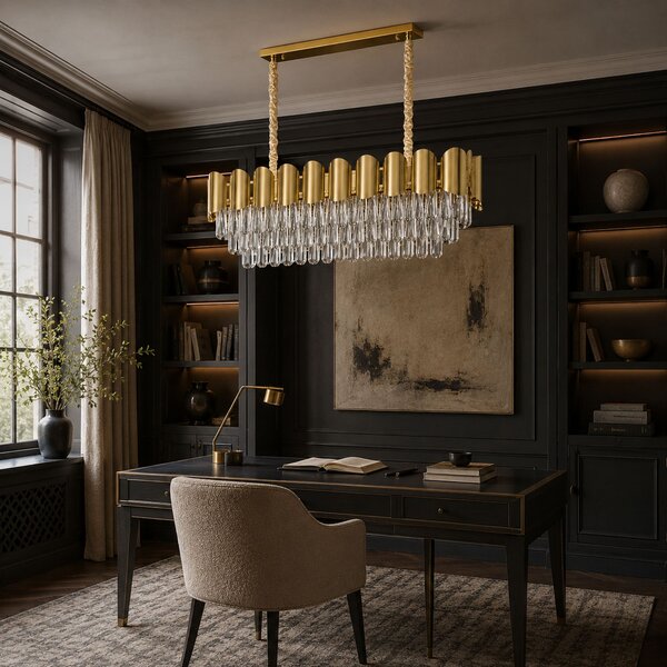 Toolight Rea, Krištáľová závesná lampa SWE101-CP GOLD, OSW-30224
