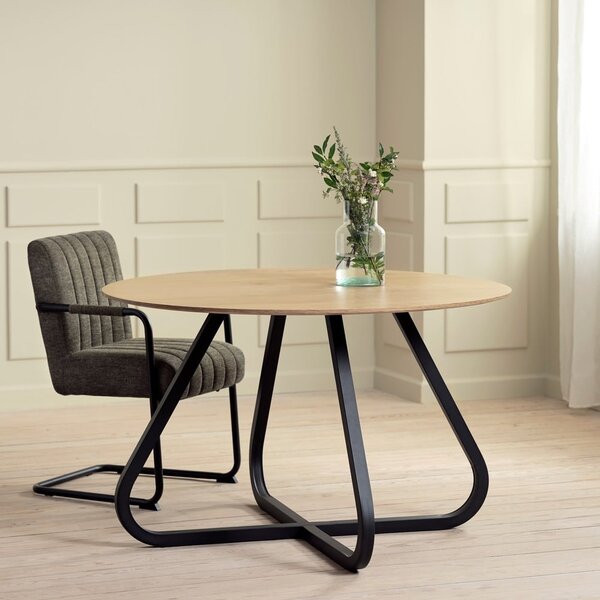 Okrúhly jedálenský stôl s doskou v dubovom dekore v prírodnej farbe ø 120 cm Cesura – Unique Furniture