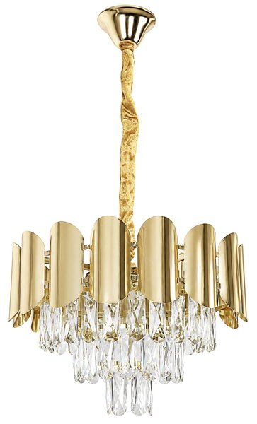 Toolight Rea, Krištáľová závesná lampa SWE099-CP 40cm GOLD, OSW-30222