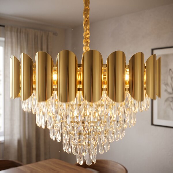 Toolight Rea, Krištáľová závesná lampa SWE100-CP 60cm GOLD, OSW-30223