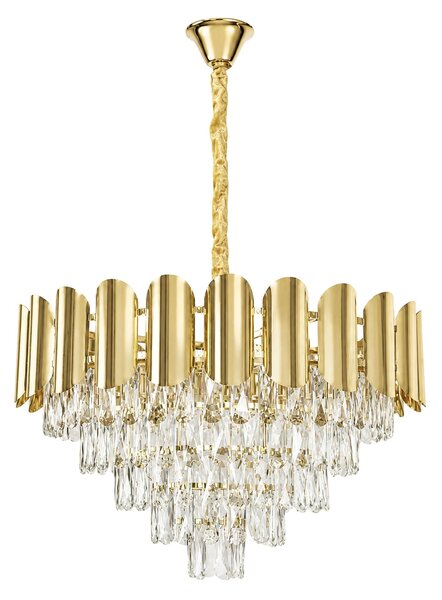 Toolight Rea, Krištáľová závesná lampa SWE100-CP 60cm GOLD, OSW-30223