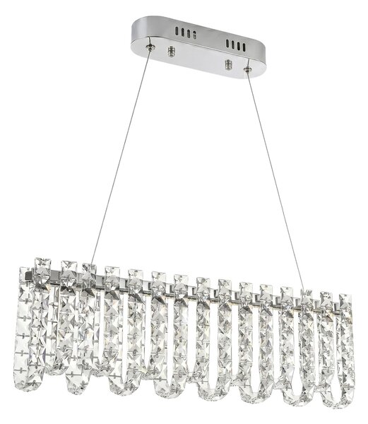 Toolight Rea, LED krištáľová závesná lampa SWE073-CP 60cm Chrome, OSW-30202