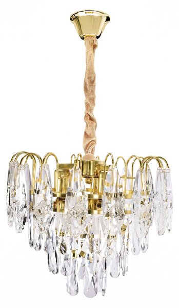 Toolight Toolight, krištáľová závesná lampa, SWE078-CP, Ø30 cm, zlatá, OSW-30207