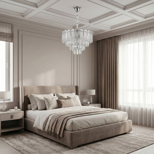 Toolight Rea, Krištáľová závesná lampa SWE087-CP 40cm CHROME, OSW-30214