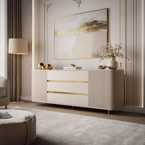 KOMODA PORTOFINO GOLD BÉŽOVÁ 180 cm